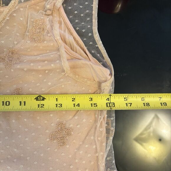 Sundance Midi Dress Pink Blush Lace Fairy Embroidered S Boho Gauzy Girly - Picture 9 of 9